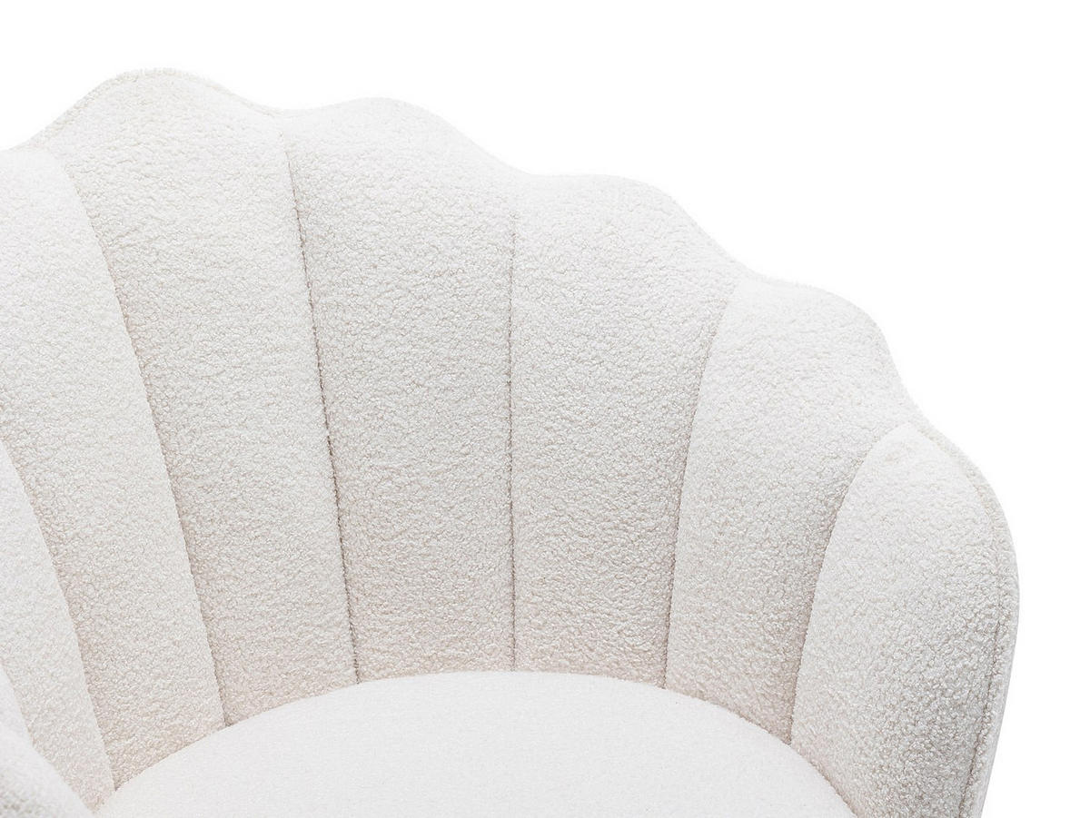 MUSCHELSESSEL - Bouclé-Stoff - Weiß - LALEA - Weiß, Textil (76/88/73cm) - Vente-Unique