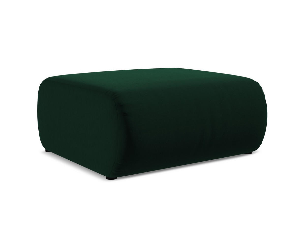 POUF Samt Stoff Grün - Dunkelgrün/Schwarz, Kunststoff/Textil (94/40/89cm) - Makamii