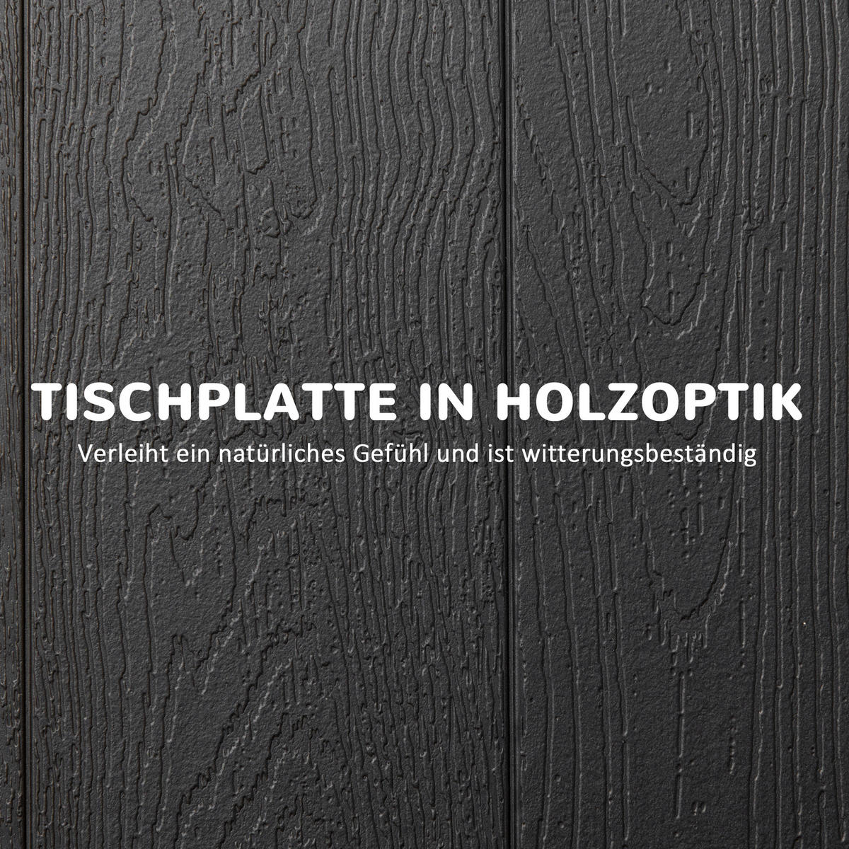 GARTENTISCH, Dunkelgrau, Stahl, HDPE - Dunkelgrau, Kunststoff/Metall (180/75.5/73cm) - Outsunny