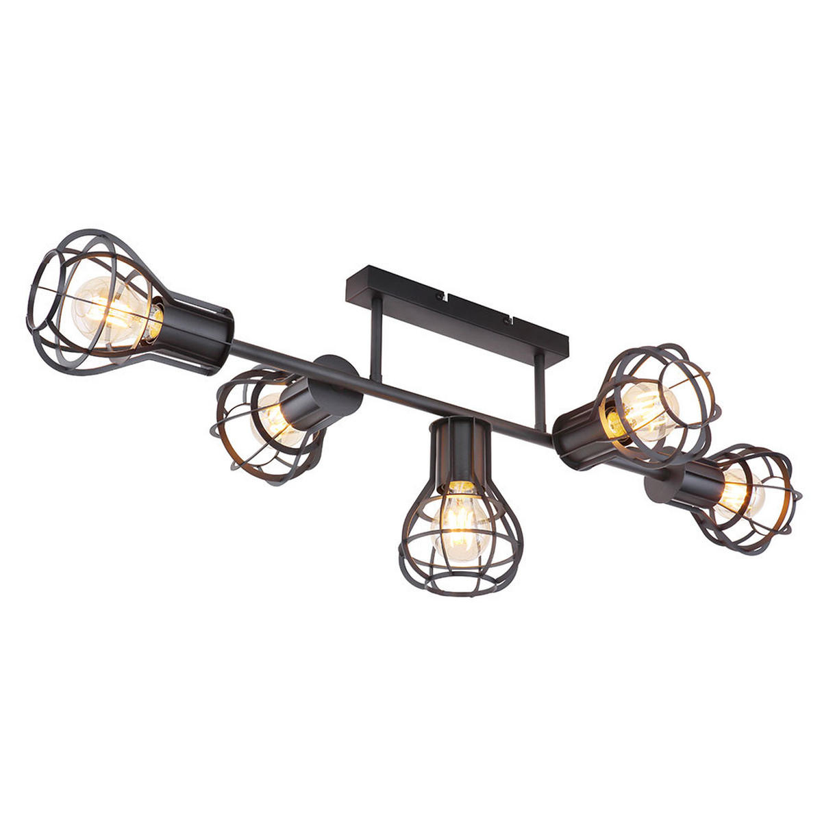 DECKENLEUCHTE Metallgeflecht Schwarz - Schwarz, Metall (90/37/30cm) - Globo Lighting