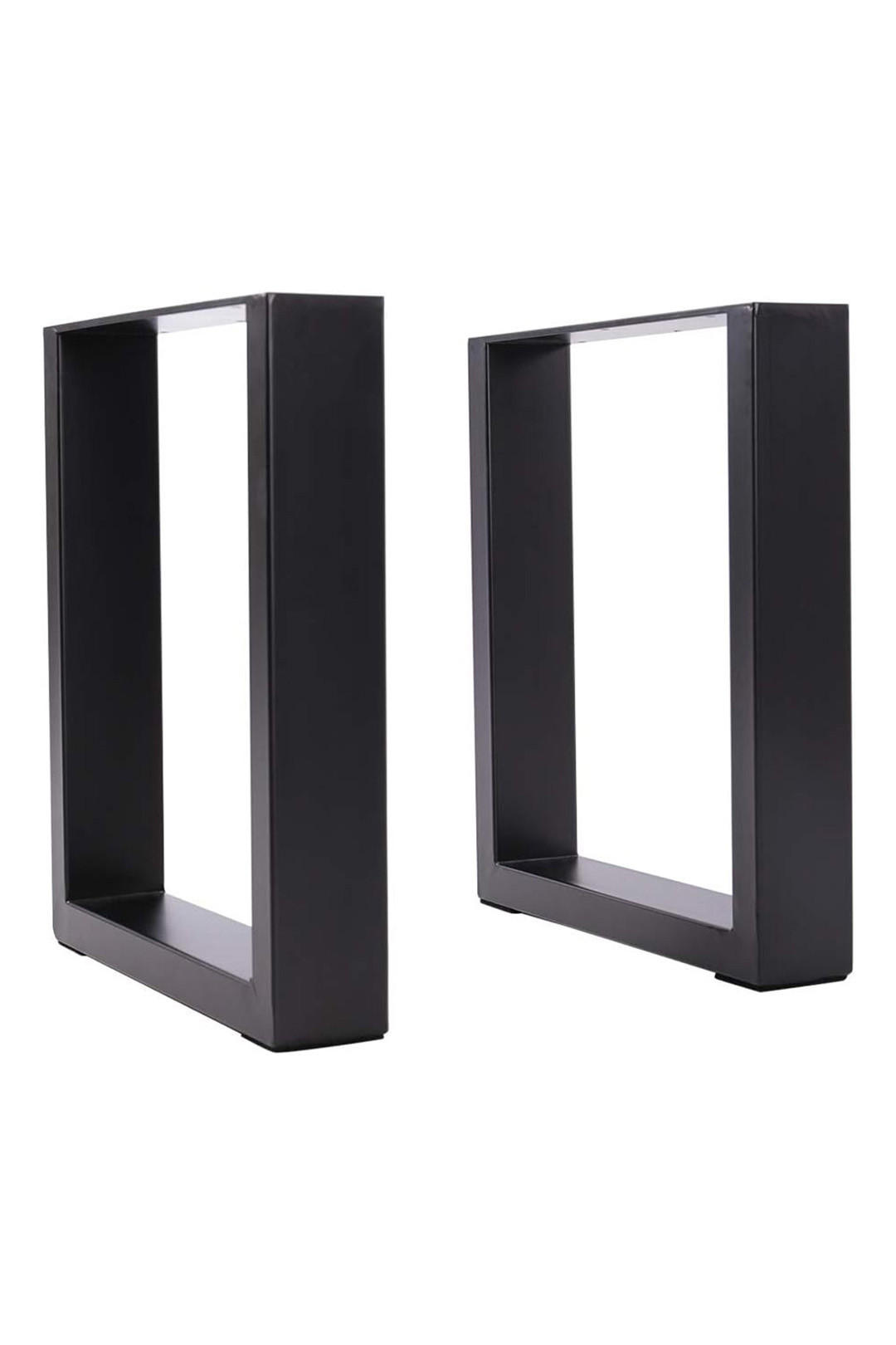 TISCHBEINE 2er-Set aus Eisen rechteckig Schützende Filzgleiter Vielseitig einsetzbar Einfache Montage 40cm 50 x 7 x 71 cm 9,4 kg - Schwarz, Metall (50/71/7cm) - Livingandhome