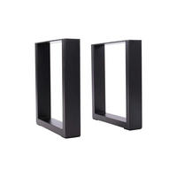 TISCHBEINE 2er-Set aus Eisen rechteckig Schützende Filzgleiter Vielseitig einsetzbar Einfache Montage 40cm 50 x 7 x 71 cm 9,4 kg - Schwarz, Metall (50/71/7cm) - Livingandhome