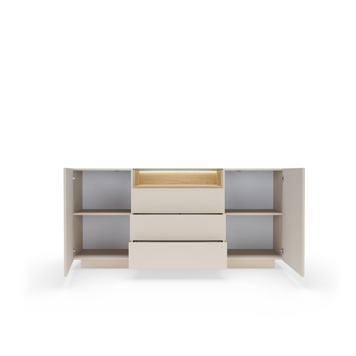 KOMMODE: beige + cremona Eiche, 176,4 x 83 x 39,5 cm - Beige, Holzwerkstoff (176.4/83/39.5cm) - 3XE LIVING