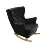 SCHAUKELSESSEL mit gepolstertem Sitz und Armlehnen, 102x81x95 cm, Schwarz_29861 - Buchefarben/Schwarz, Holz/Textil (81/102/95cm) - DomoHome
