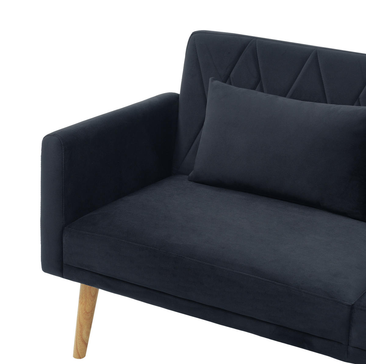 SCHLAFSOFA multifunktional 180 x 75 x 82 cm Samt Black 2-Sitzer - Schwarz, Holzwerkstoff (180/82/75cm) - Meubliv