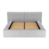 BETT mit Bettkasten - 2 Personen - Samt, Stoff - Hellgrau - Hellgrau, Textil (160/200cm) - Vente-Unique