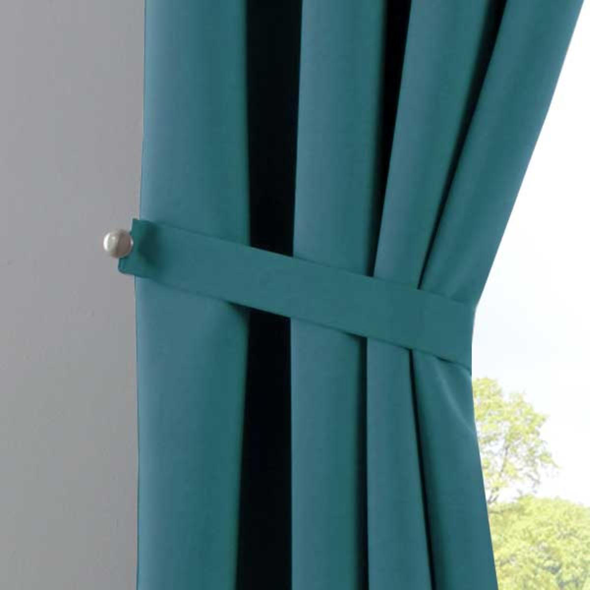 VORHANG »NEW YORK« HxB 245x295 cm Petrol - Petrol, Textil (295/245cm) - Gardinenbox