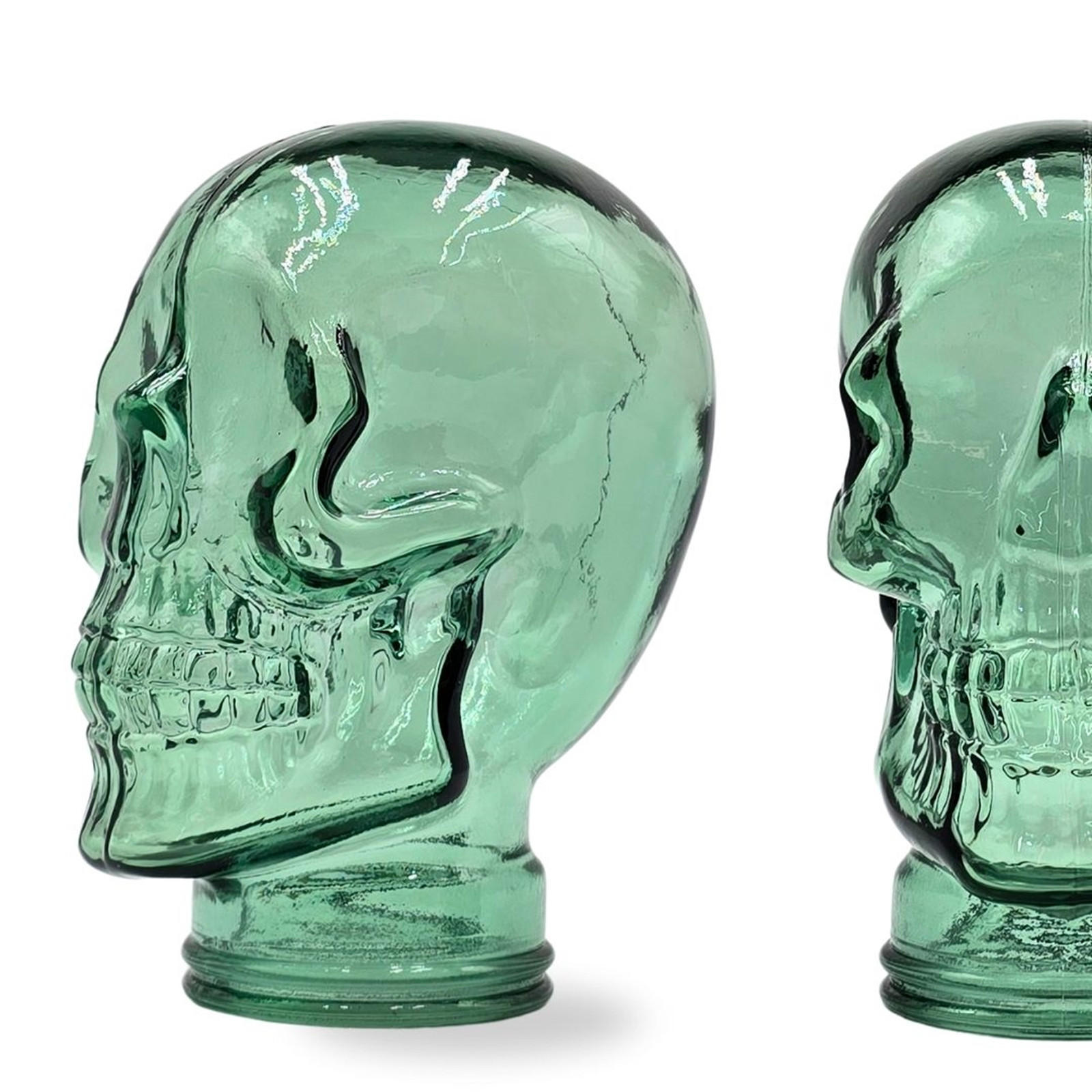KOPFHÖRERSTÄNDER TOTENKOPF Glas T03 grün - Grün, Glas (19/26/19cm) - DESIGN DELIGHTS