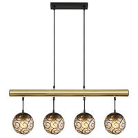 LED HÄNGELEUCHTE Metall Schwarz Gold - Schwarz, Metall (90/15/120cm) - Globo Lighting