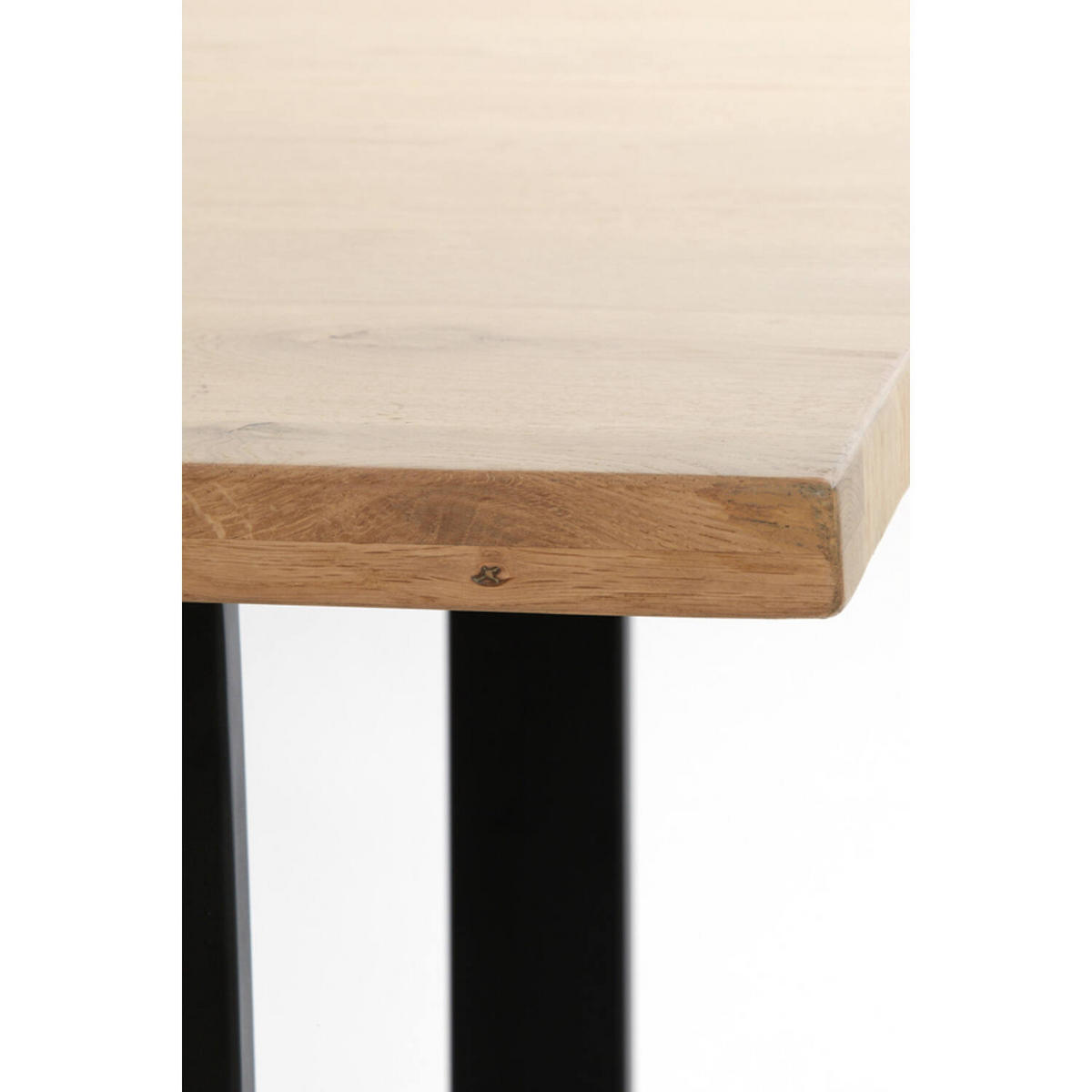 ESSTISCH LEXIE 220x100 cm, Eichenholz, Naturell-Schwarz - Naturfarben, Holz (220/100/76cm) - Light & Living
