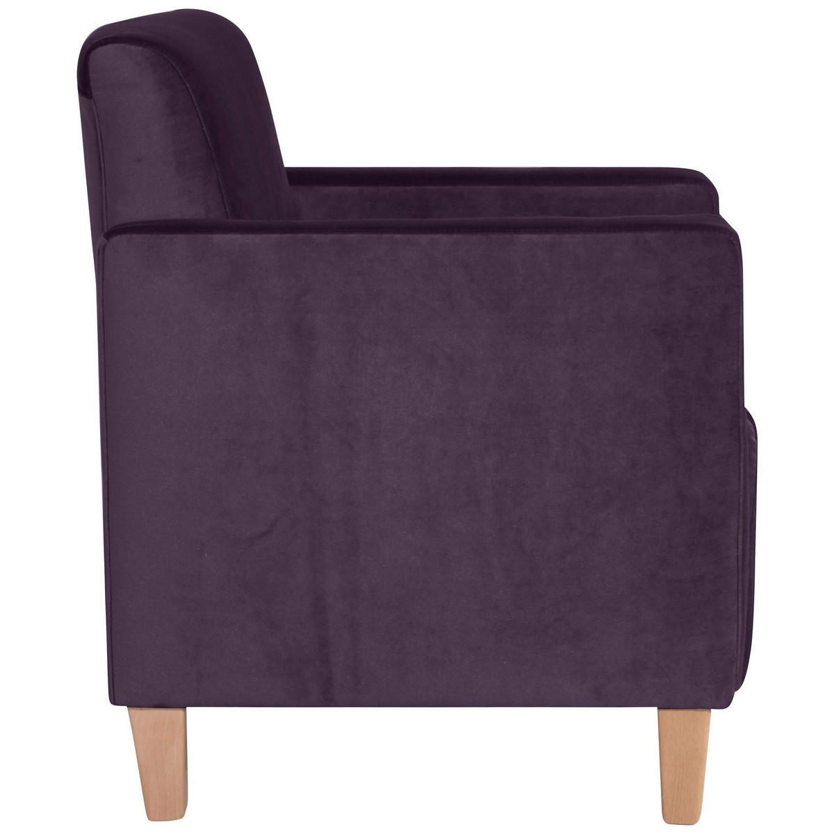 SESSEL Karol Bezug Samtvelours Buche natur / purple - Lila, Kunststoff (71/81/70cm) - 58aufmkessel