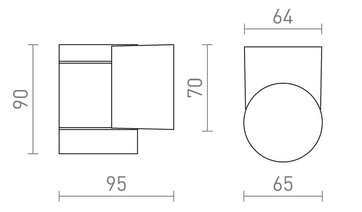 AUSSENLEUCHTE MIZZI NEW I Silbergrau 8 W IP65 - Grau, Metall (10/65/9cm) - Rendl