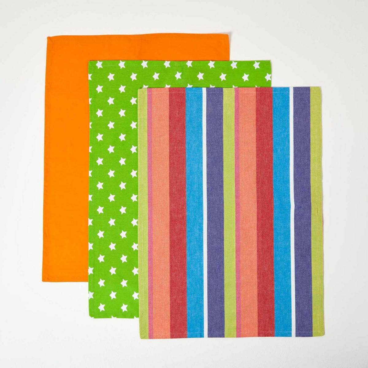 GESCHIRRTÜCHER Sterne, 3er-Set, 100% Baumwolle - Multicolor, Textil (50/70cm) - Homescapes
