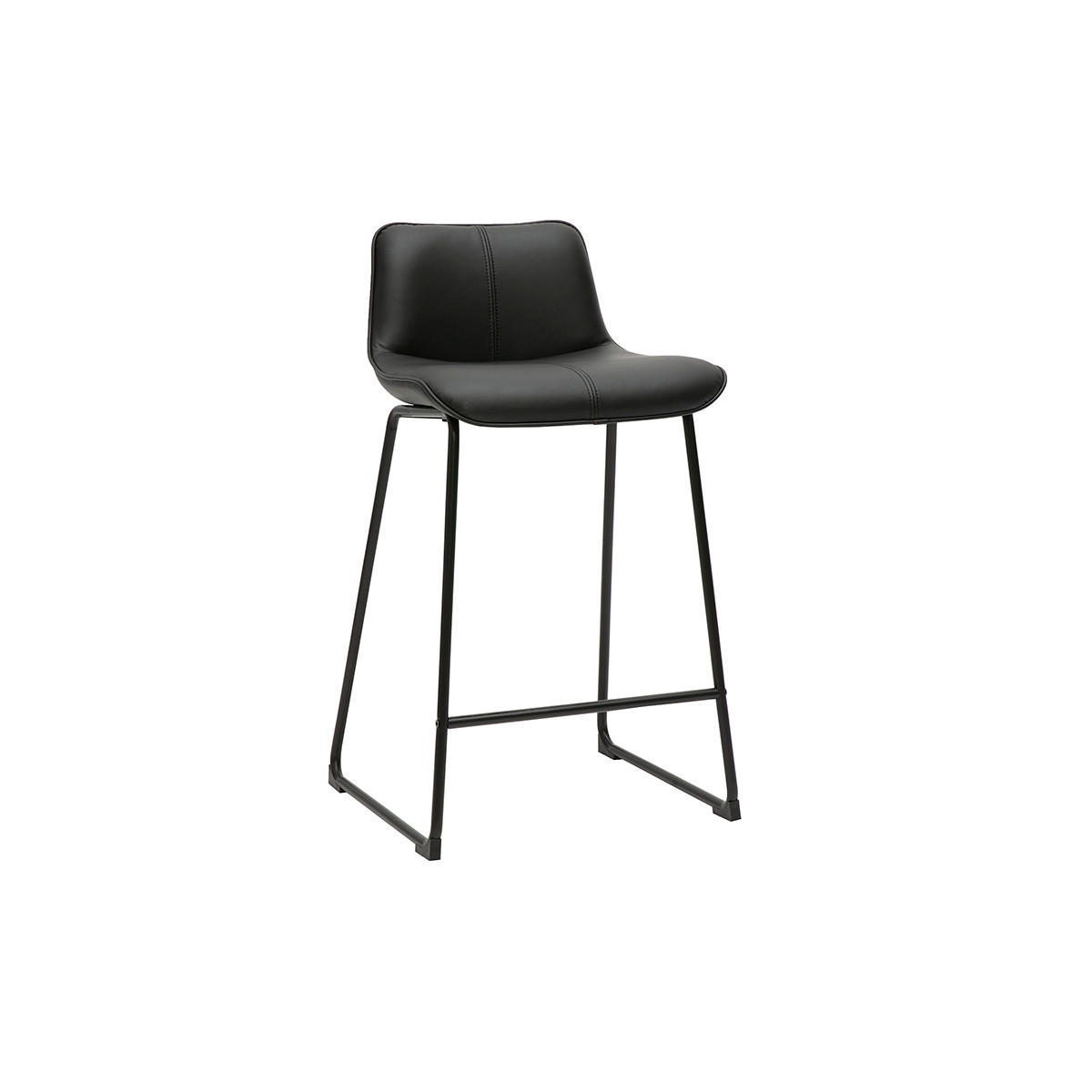 BARHOCKER Schwarz Metall H65 cm 2er-Set BOOST - Schwarz, Kunststoff (45/82.5/49.5cm) - Miliboo