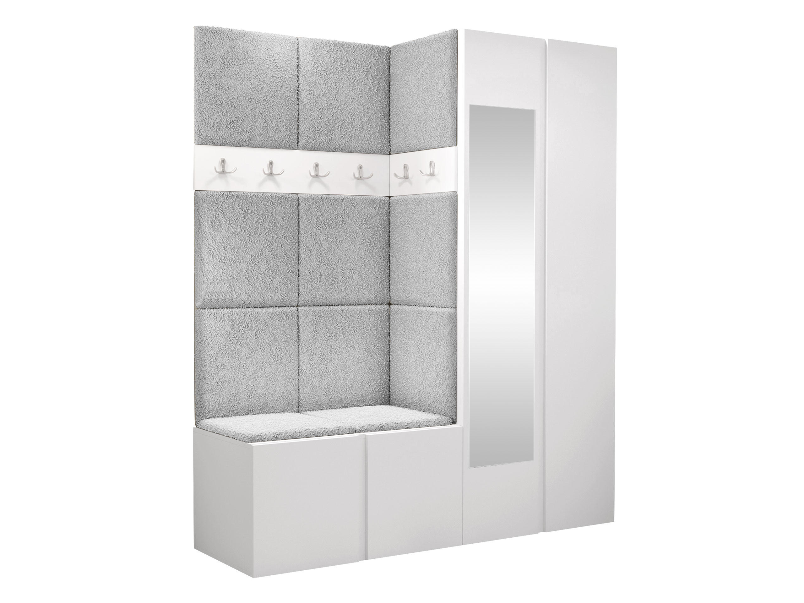 GARDEROBEN-SET Orion XII - Hellgrau/Weiß, Holzwerkstoff/Kunststoff (158/186/46cm) - MIRJAN24