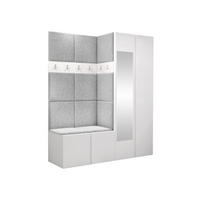 GARDEROBEN-SET Orion XII - Hellgrau/Weiß, Holzwerkstoff/Kunststoff (158/186/46cm) - MIRJAN24