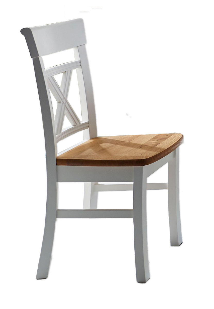 Casamia Massive Möbel Esszimmerstuhl Weiß, Braun 45x96x55 cm