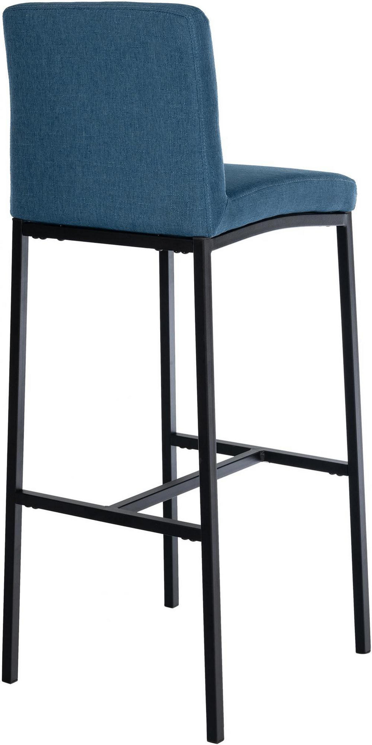 BARHOCKER Stoff Blau - Blau/Schwarz, Textil/Metall (43/110/49cm) - CLP