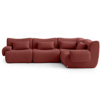 ECKSOFA Bouclé-Stoff Terrakotta-Rot - Terracotta, Textil (269/182cm) - MILYsofa