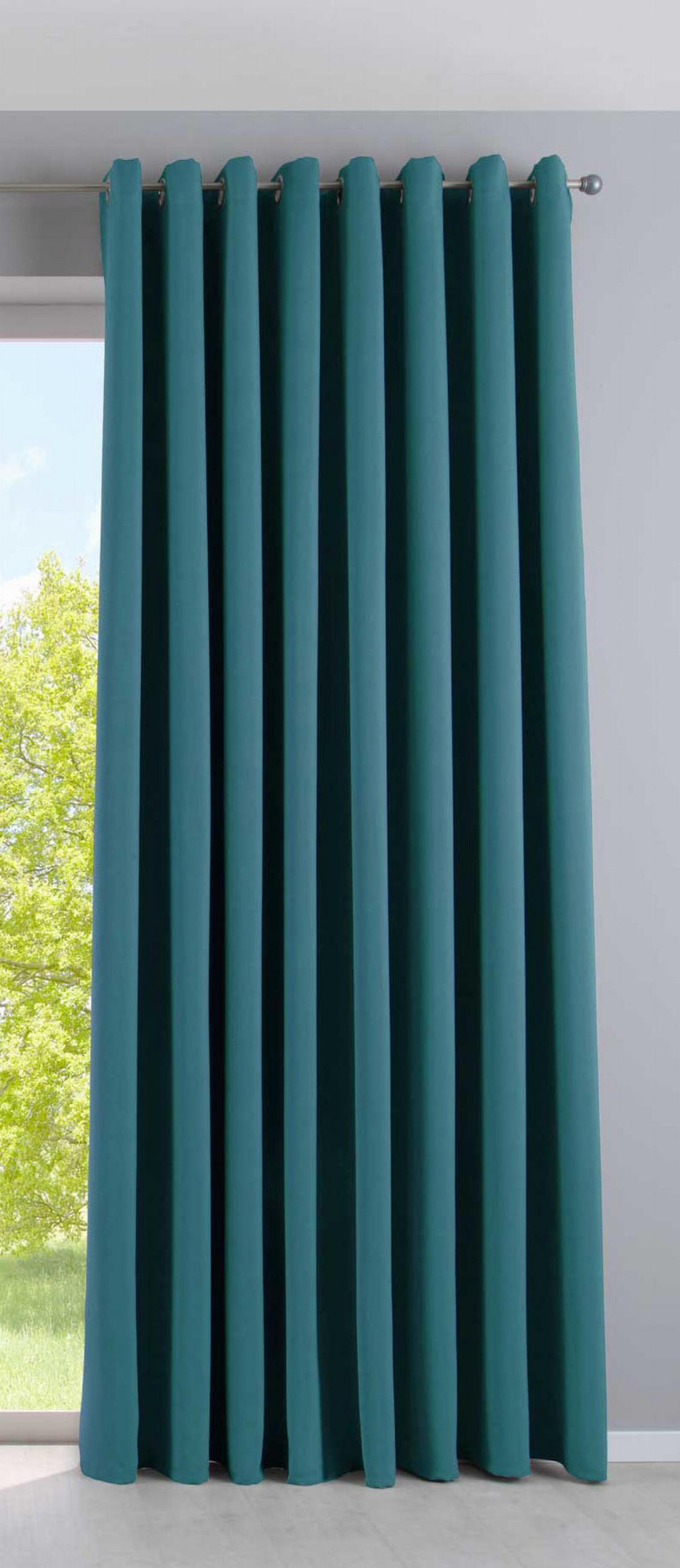 VORHANG »NEW YORK« HxB 245x295 cm Petrol - Petrol, Textil (295/245cm) - Gardinenbox