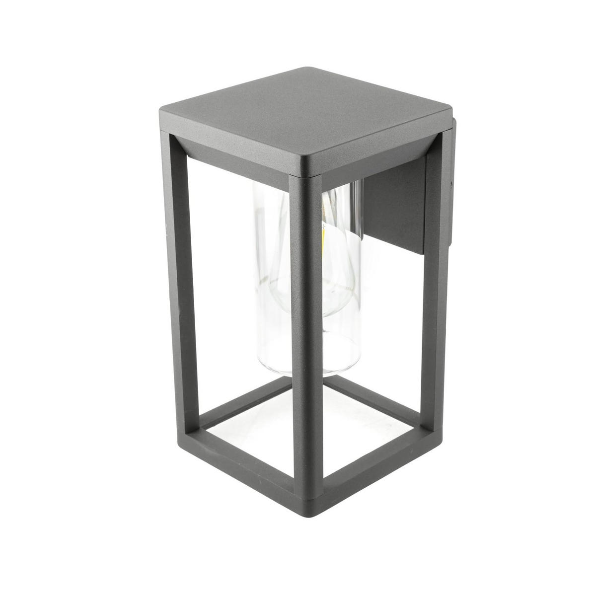 AUSSENWANDLEUCHTE Anthrazit Grau E27 Klarer Diffusor IP54 - Dunkelgrau/Anthrazit, Metall (15/27/16.5cm) - CGC Europe