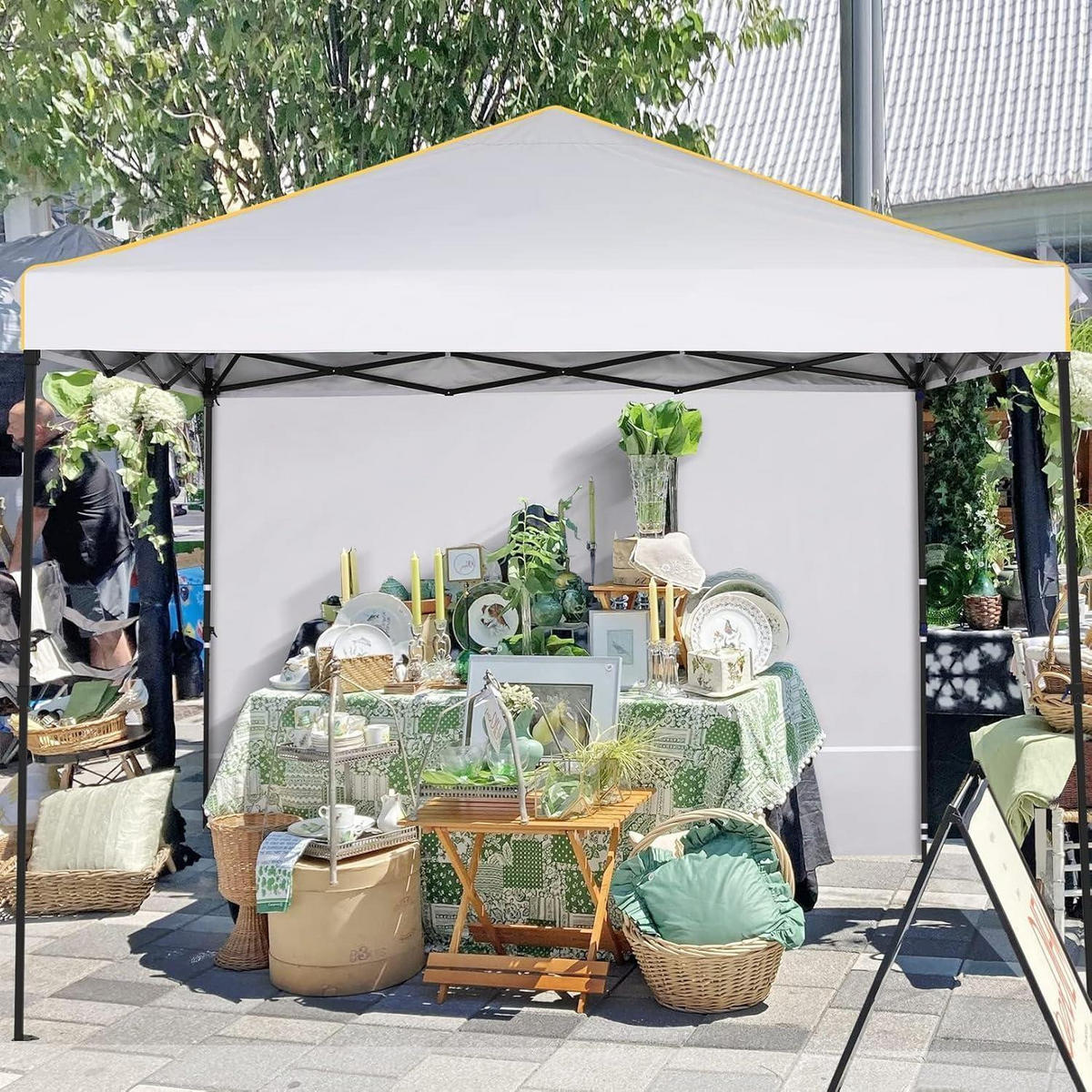 FALTPAVILLON 3x3m Wasserdicht UV-Schutz 50+ Weiß - Weiß, Textil (300/300/270cm)