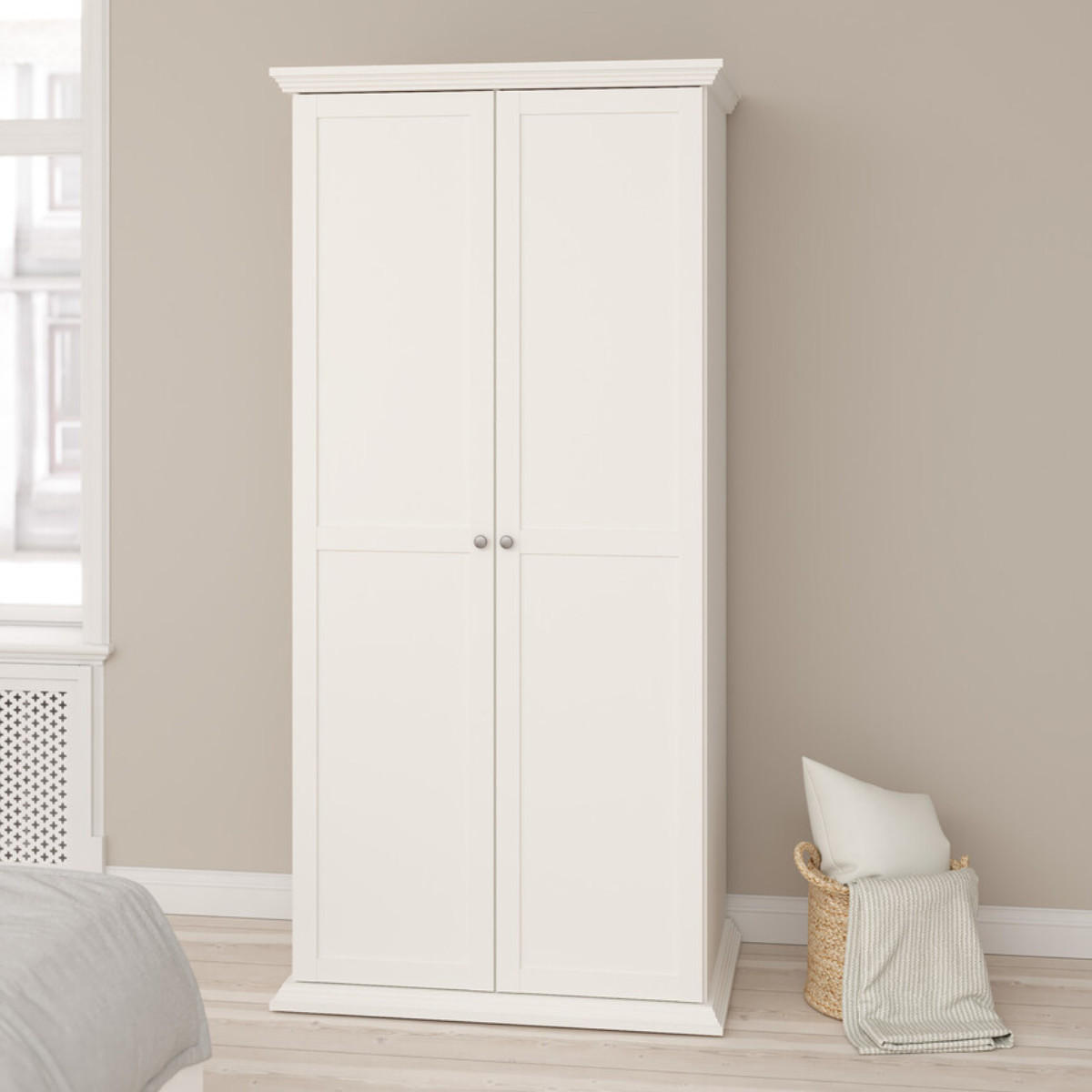 KLEIDERSCHRANK mit 2 Rahmen-Türen south 95,7/63,1/200 cm - Weiß, Holzwerkstoff (63.1/200/95.7cm) - Calicosy