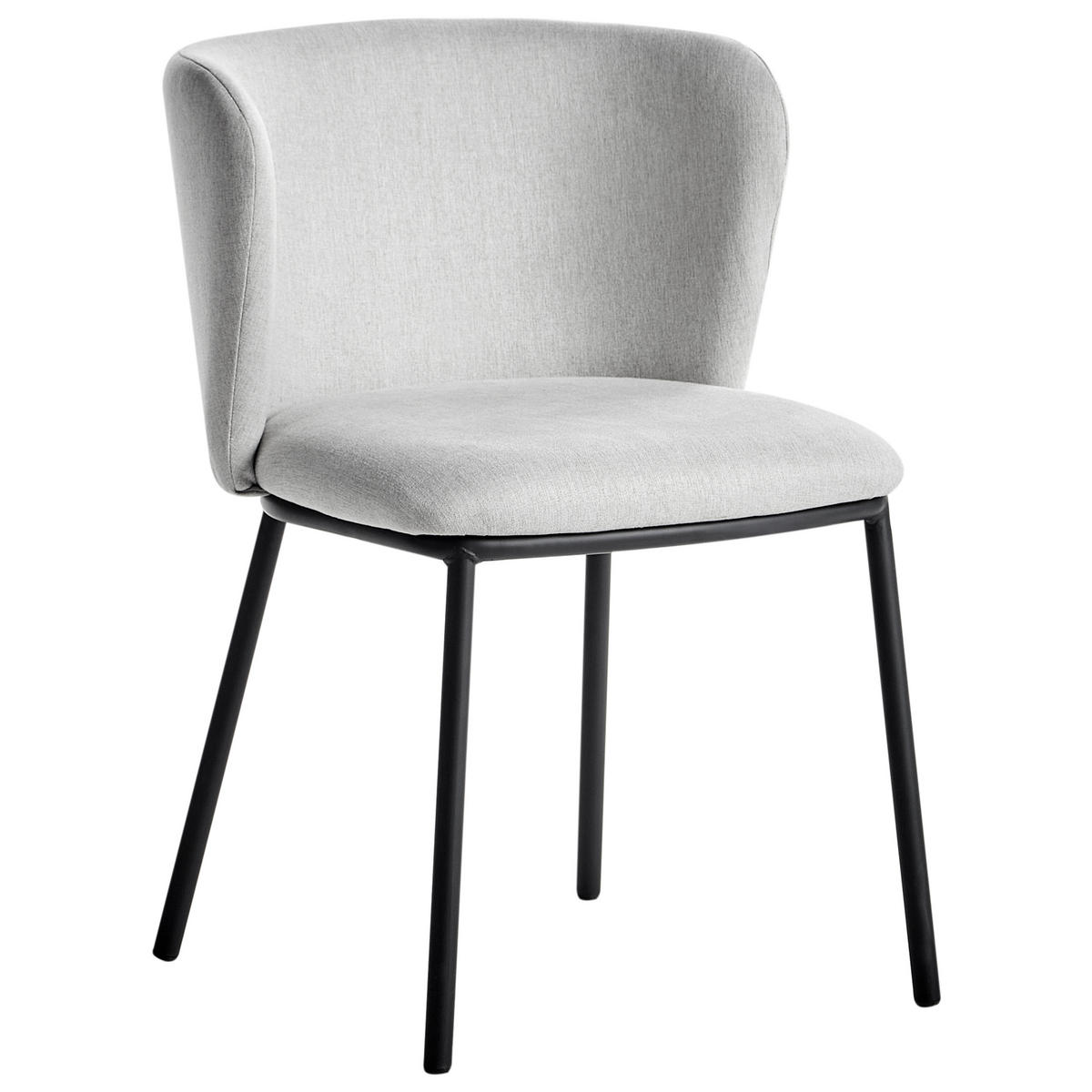 ESSZIMMERSTUHL Grau Mina - Hellgrau/Schwarz, Textil (45/75/52cm) - Beliani