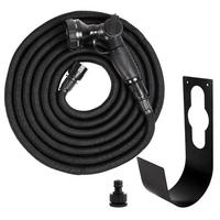 GARTENSCHLAUCH SET Deluxe Flexschlauch 15m schwarz mit Premium Handbrause - Schwarz, Textil (1500cm) - by Benson
