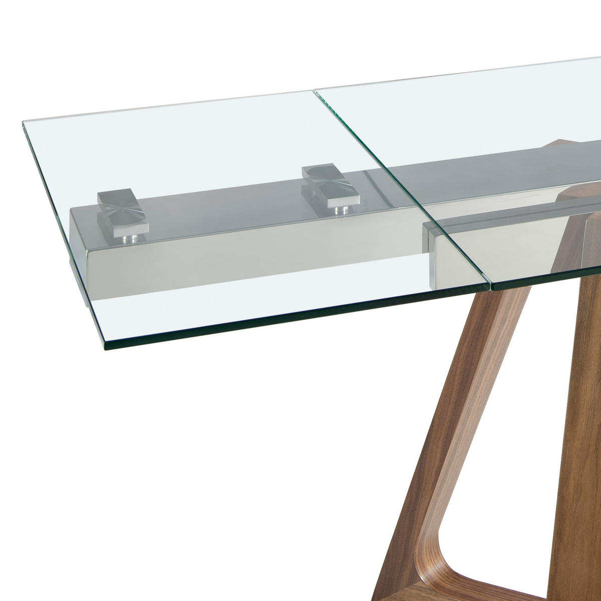 ESSTISCH Rechteckig Glas Walnuss 160/90/75 cm - Transparent/Walnussfarben, Glas (90/160/75cm) - ANGEL CERDA