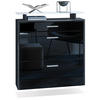 SCHUHSCHRANK Malea Fronten in Schwarz Hochglanz - Schwarz Hochglanz, Holzwerkstoff (89/96/23cm) - Vladon