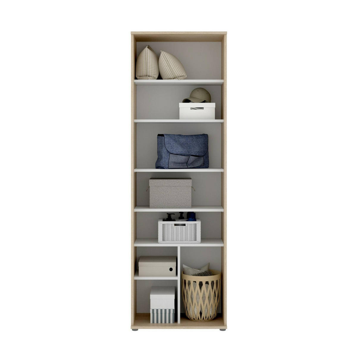 2-TÜRIGER MEHRZWECKSCHRANK Eiche 35/61/190 cm - Braun, Holzwerkstoff (61/190/35cm) - DMORA