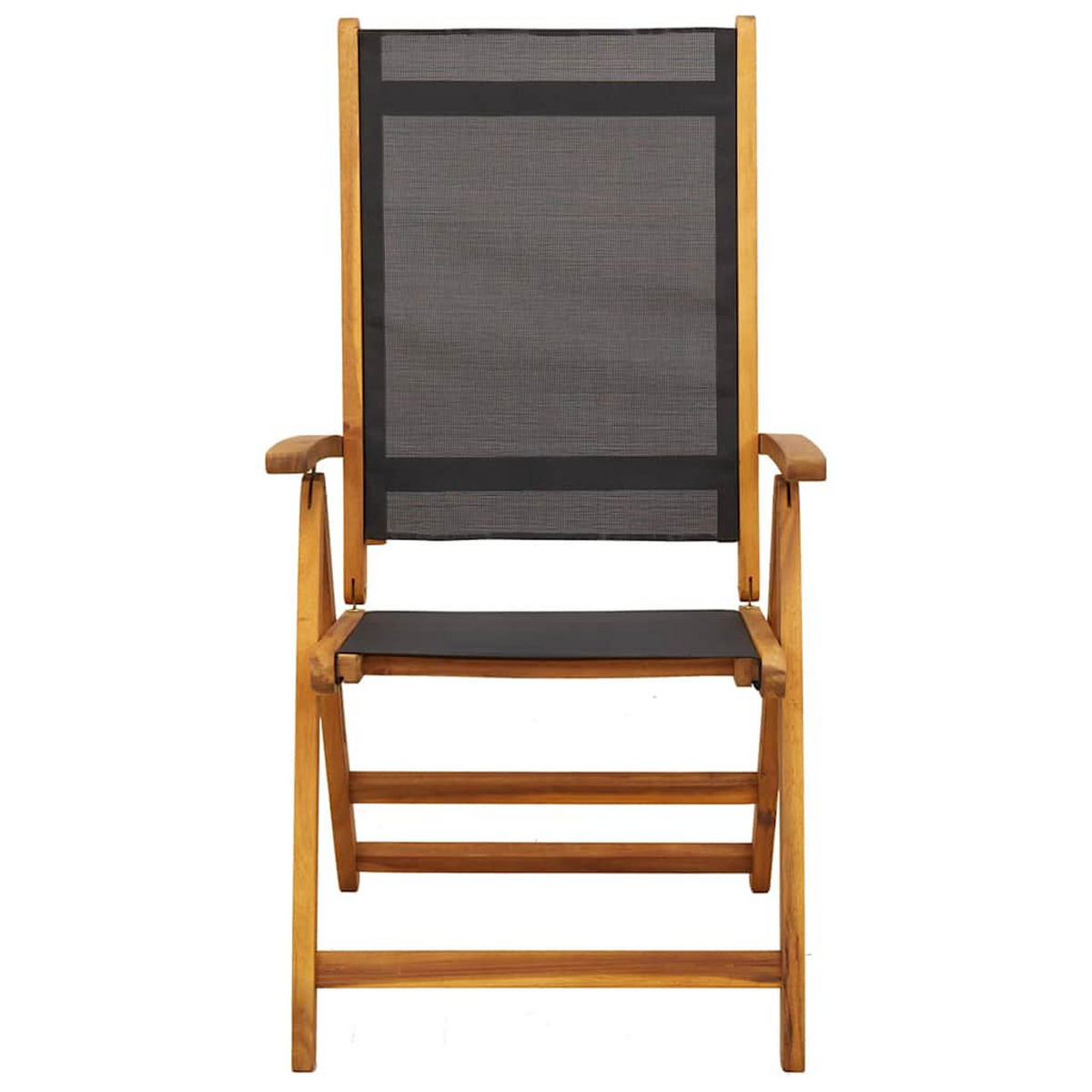 GARTENSTÜHLE 4er Set Klappbar Massivholz Akazie Und Textilene - Braun, Holz (57.5/109/72cm) - vidaXL