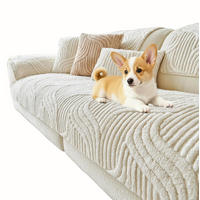 SOFAÜBERWURF Beige 1 Stück Luxuriöses Plüschmaterial - Ecru, Textil (90/0.03/240cm) - Kaket