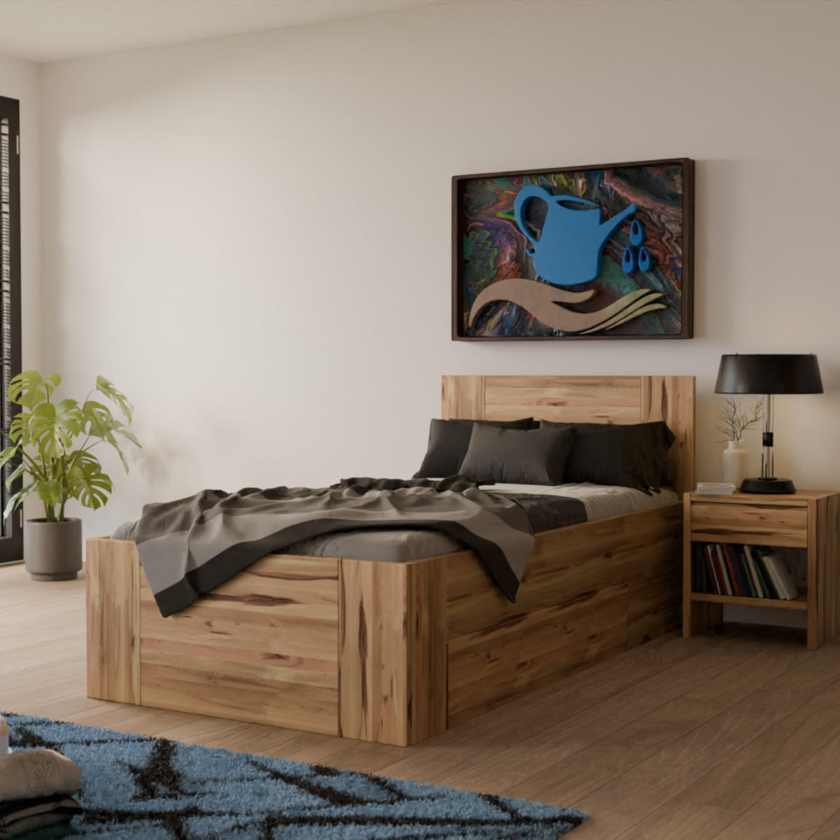 MASSIVHOLZBETT 90/200 cm aus Kernbuche - Braun, Holz (90/200cm) - MeinMassivholz