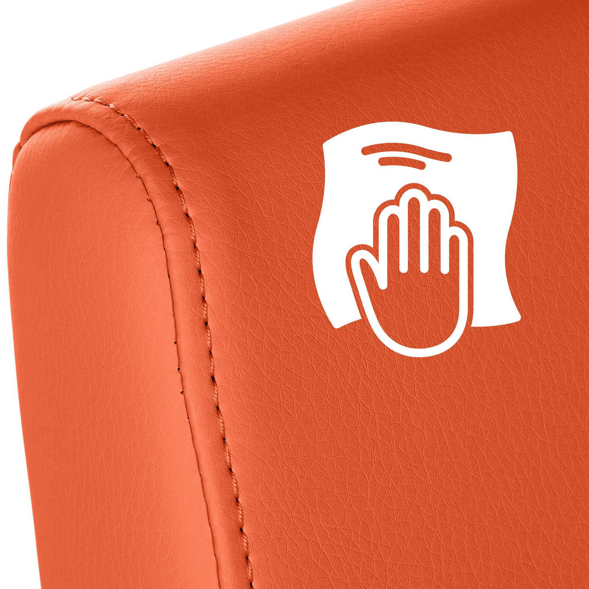 SCHWINGSTUHL Lederlook Orange - Edelstahlfarben/Orange, Textil/Metall (40/90/50cm) - CLP