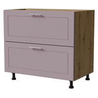 SCHUBLADENUNTERSCHRANK Bari D2/90 Eiche Artisan / RAL 4009 pastellviolett 90 / 50 / 82cm REJS Vollauszug - Violett/Eiche Artisan, Holz/Holzwerkstoff (90/82/50cm) - Feldmann-Wohnen