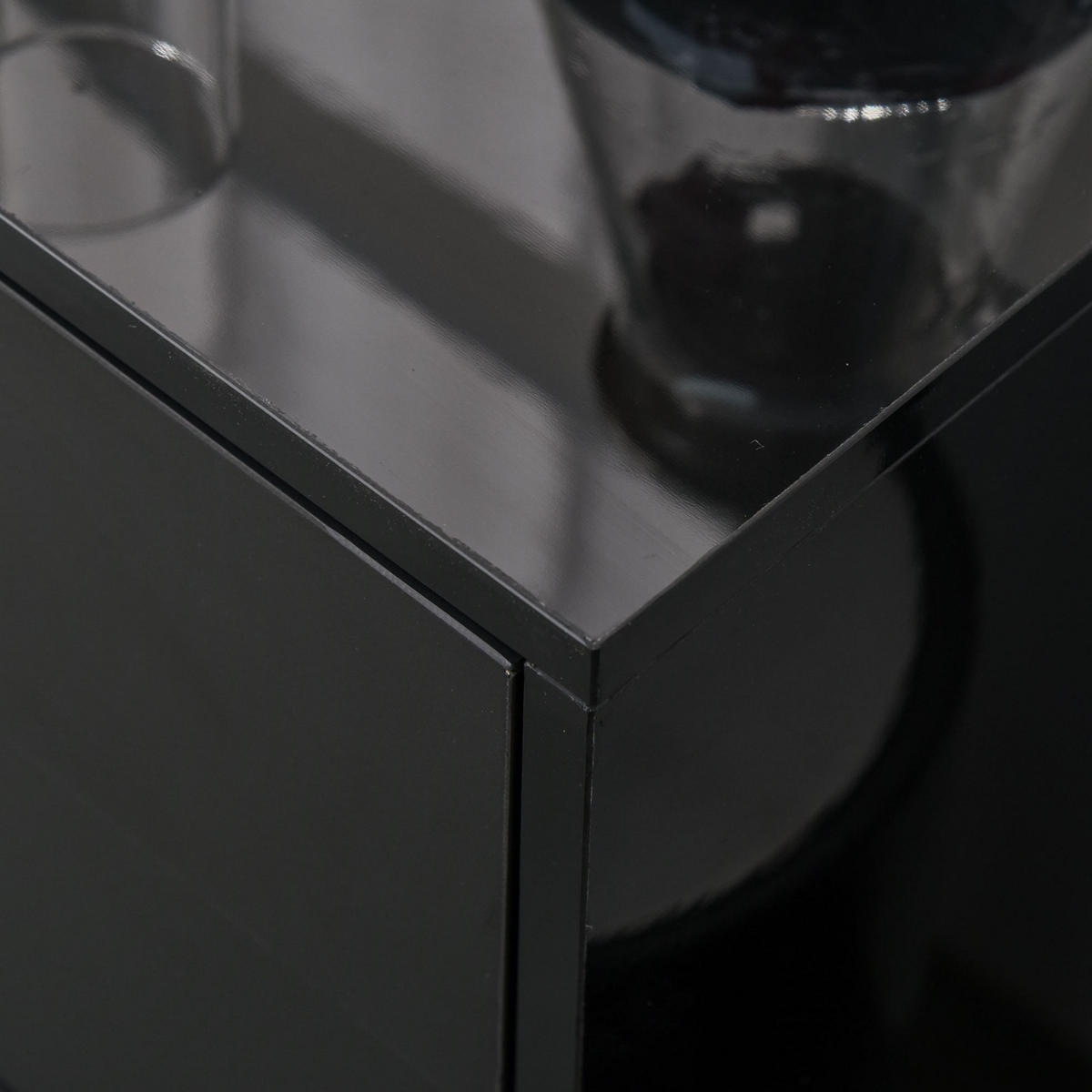 SIDEBOARD 36/79/74 cm schwarz aus Holzwerkstoff mit verstellbarem Regal - Schwarz, Holzwerkstoff (79/74/36cm) - OKWISH
