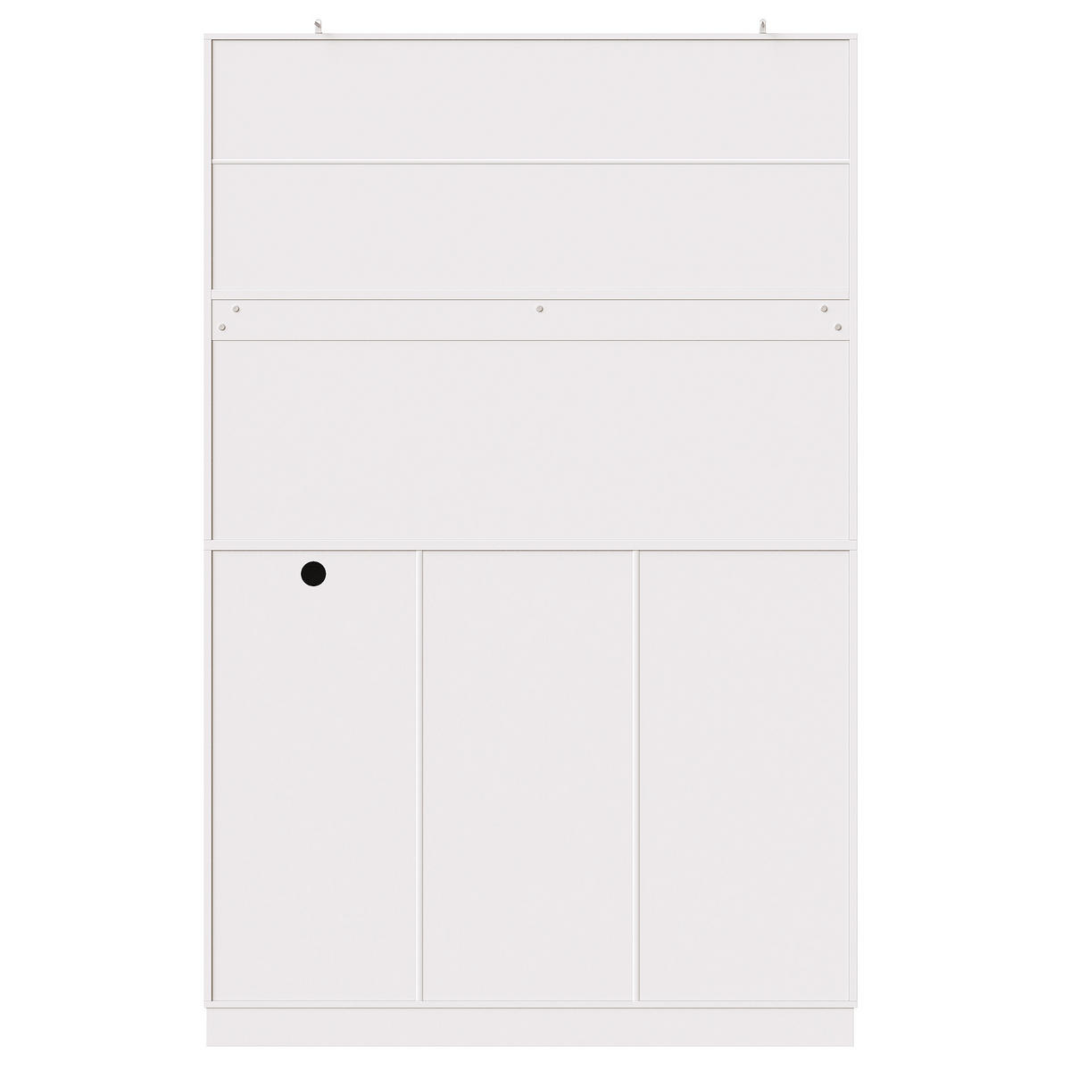 GESCHIRRSCHRANK aus MDF & Metall 110x38x180 cm in Weiß mit LED & Steckdosenleiste - Weiß, Holzwerkstoff (110/180/38cm) - Modfu