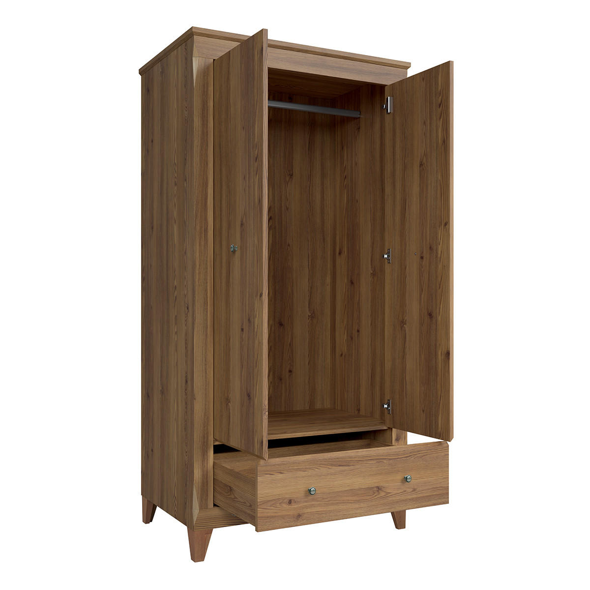 SCHRANK 2 Türen Raya Holz - Braun, Holzwerkstoff (102/202/63cm) - Petits-meubles