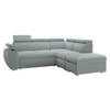 ECKSOFA Boston 2RR1P, Seite: Rechts 2R+R+1P(65)+PUFAP - Silberfarben/Hellgrau, Holz/Textil (260/230cm) - MIRJAN24