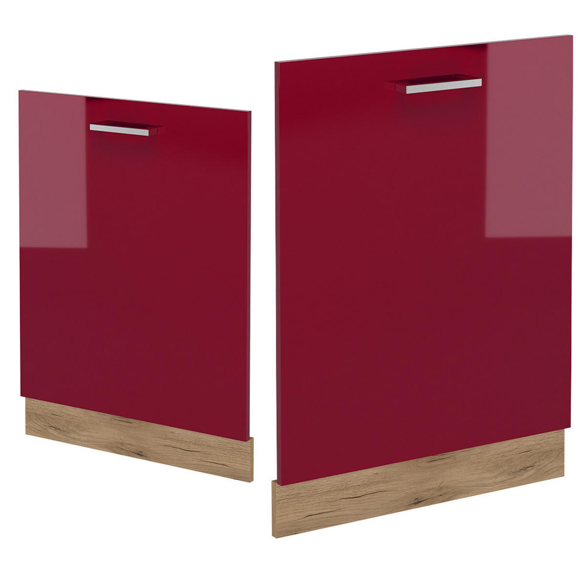 GESCHIRRSPÜLBLENDE R-Line Rot Hochglanz 60 cm , AP Anthrazit - Honigeiche/Bordeaux, Holzwerkstoff (60/81.8/1.6cm) - Vicco