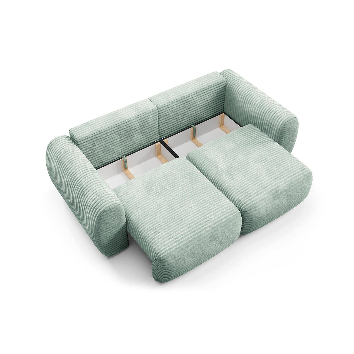 SOFA Camilla 3 Sitzplätze Wassergrün - Grün, Holz (266/95/121cm) - Petits-meubles