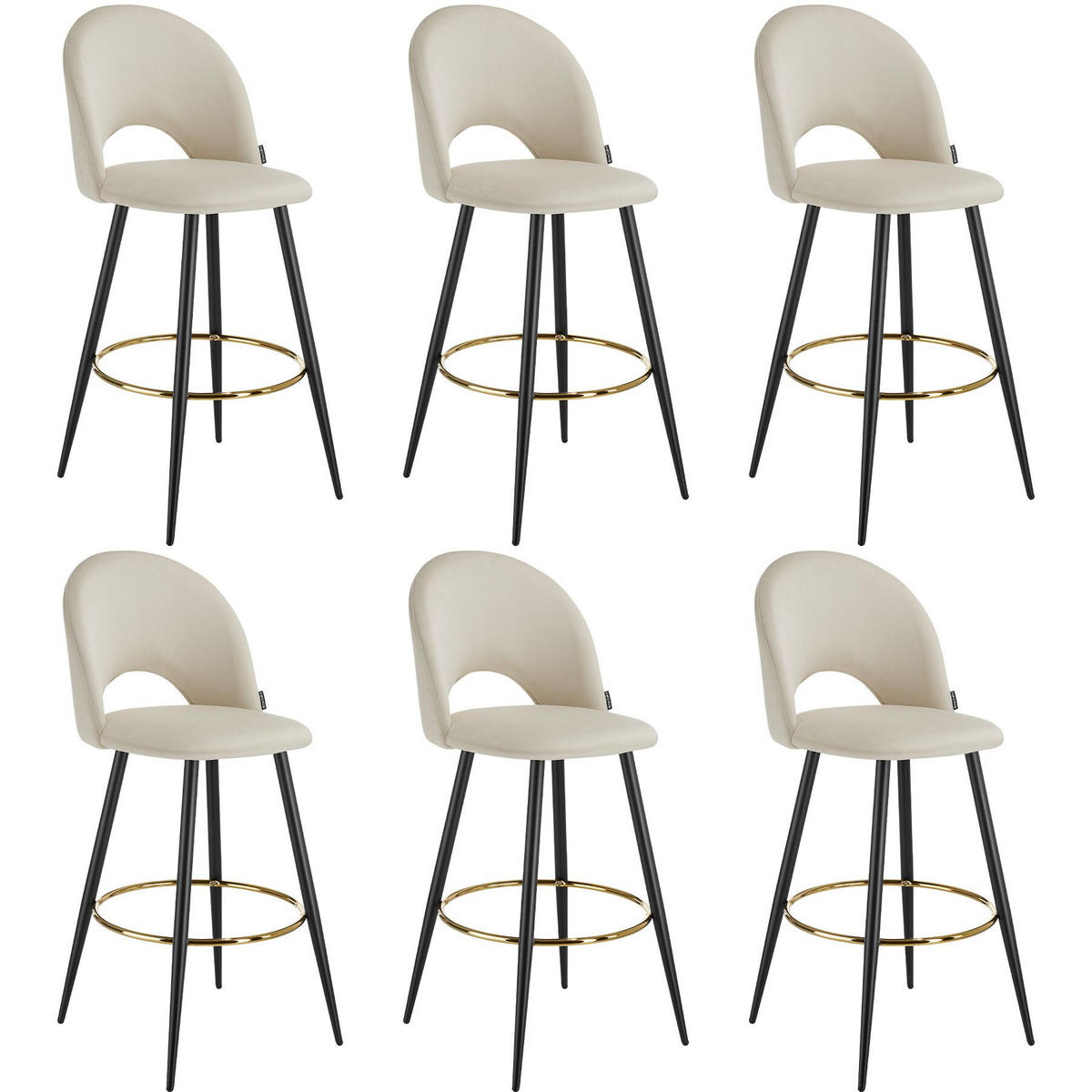BARSTUHL Sachel,49 x 58 x 110 cm, Belastbarkeit 120 kg,creme/schwarz - Creme/Schwarz, Kunststoff (49/110/58cm) - tectake