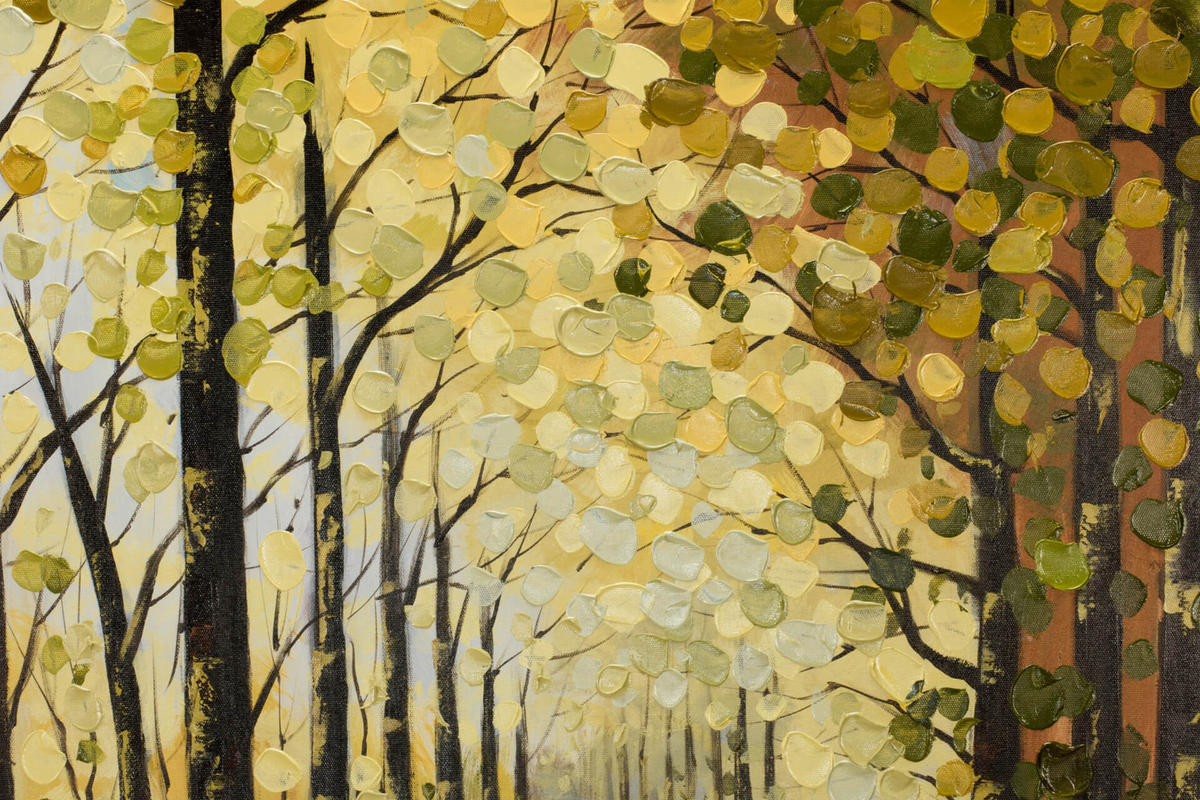 ACRYLBILD HANDGEMALT 80/80 cm - Braun/Grün, Holz/Textil (80/80cm) - KUNSTLOFT