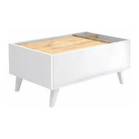COUCHTISCH mit 1 Schublade & 2 Ablagefächern - Holzfarben & Weiß - ISALIA - Naturfarben, Holz (90/56/40cm) - Vente-Unique