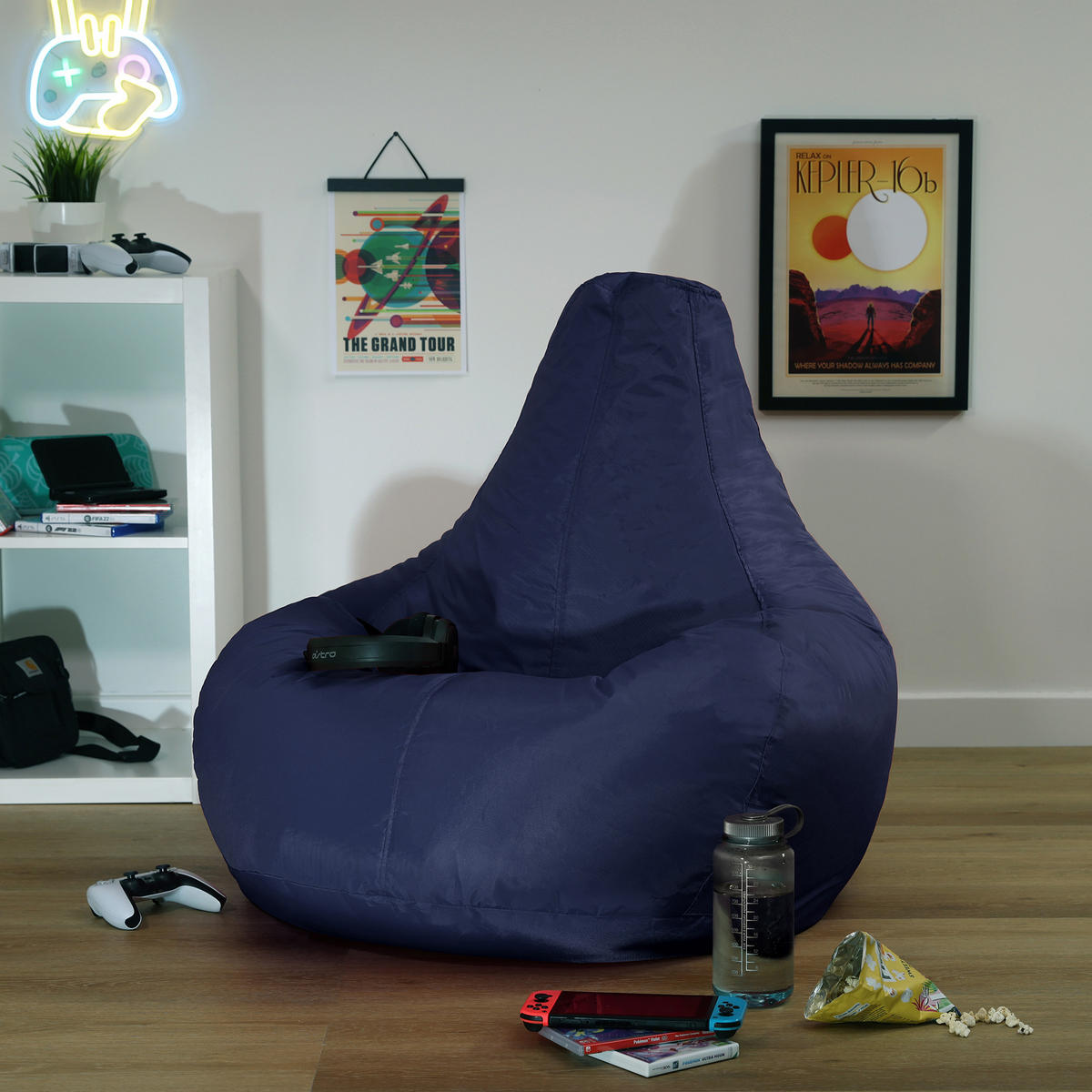SITZSACK Gaming Stuhl für Indoor und Outdoor - Blau/Dunkelblau, Kunststoff (90/73/84cm) - icon