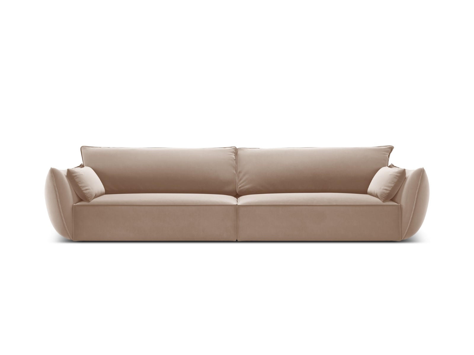 SOFA Kaelle aus Samt beige 4 Sitzplätze - Beige, Textil (110/85/248cm) - Micadoni