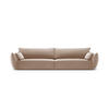 SOFA Kaelle aus Samt beige 4 Sitzplätze - Beige, Textil (110/85/248cm) - Micadoni