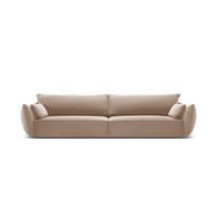 SOFA Kaelle aus Samt beige 4 Sitzplätze - Beige, Textil (110/85/248cm) - Micadoni